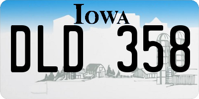 IA license plate DLD358