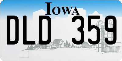 IA license plate DLD359