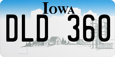IA license plate DLD360