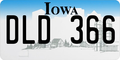 IA license plate DLD366