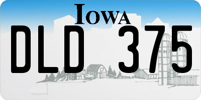 IA license plate DLD375