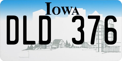 IA license plate DLD376