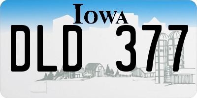 IA license plate DLD377