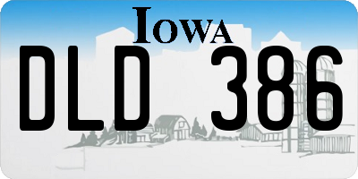 IA license plate DLD386
