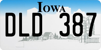 IA license plate DLD387