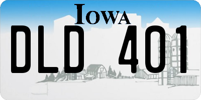 IA license plate DLD401