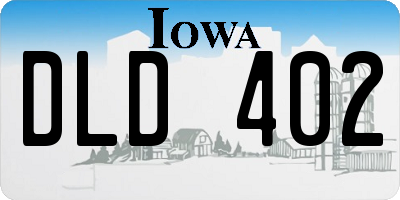 IA license plate DLD402