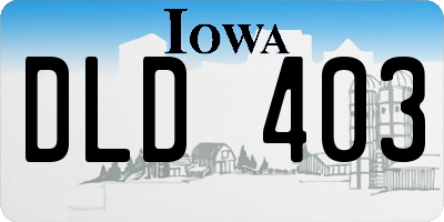 IA license plate DLD403