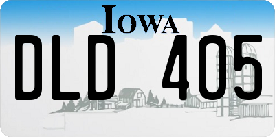 IA license plate DLD405