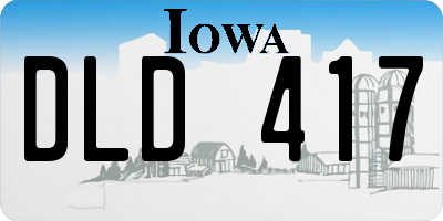 IA license plate DLD417