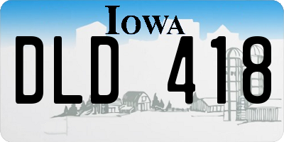 IA license plate DLD418