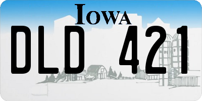 IA license plate DLD421