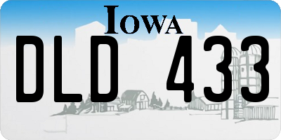 IA license plate DLD433