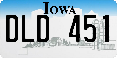 IA license plate DLD451