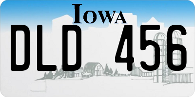 IA license plate DLD456