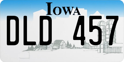 IA license plate DLD457