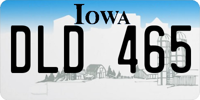IA license plate DLD465