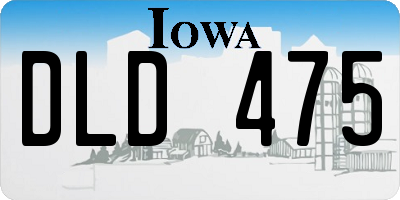 IA license plate DLD475