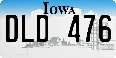 IA license plate DLD476