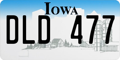 IA license plate DLD477