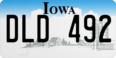 IA license plate DLD492