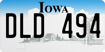IA license plate DLD494