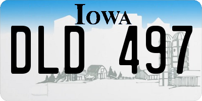IA license plate DLD497