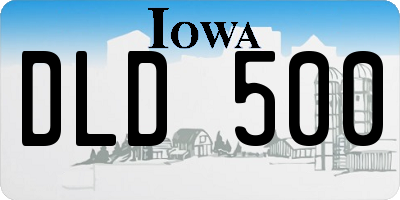 IA license plate DLD500