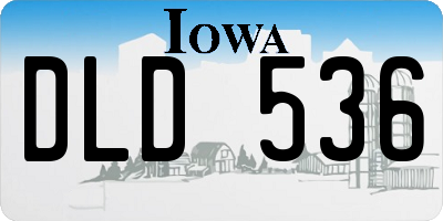 IA license plate DLD536