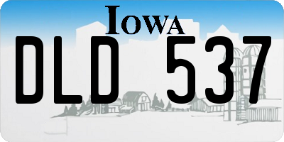 IA license plate DLD537