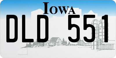 IA license plate DLD551