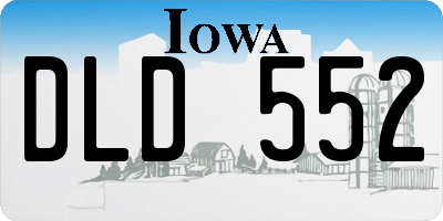 IA license plate DLD552