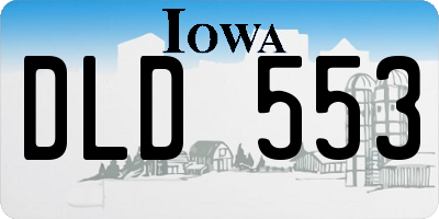 IA license plate DLD553