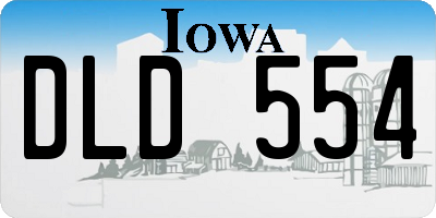 IA license plate DLD554