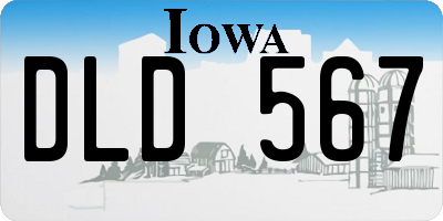 IA license plate DLD567