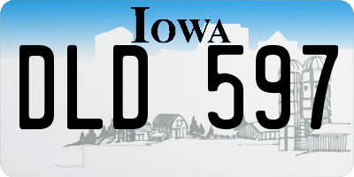 IA license plate DLD597