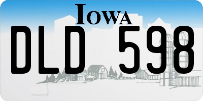 IA license plate DLD598