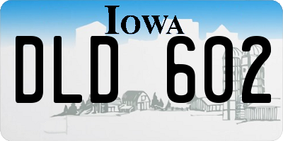 IA license plate DLD602