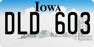 IA license plate DLD603