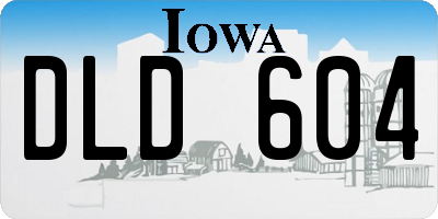 IA license plate DLD604