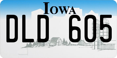 IA license plate DLD605