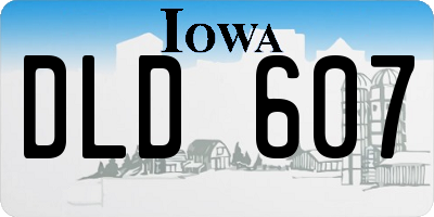 IA license plate DLD607