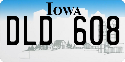 IA license plate DLD608