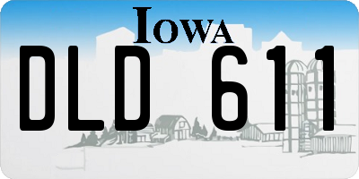 IA license plate DLD611