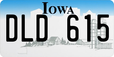 IA license plate DLD615