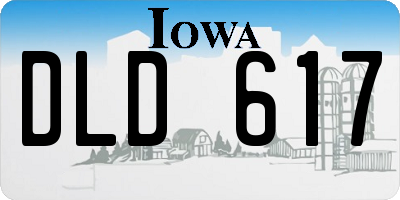 IA license plate DLD617