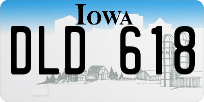IA license plate DLD618