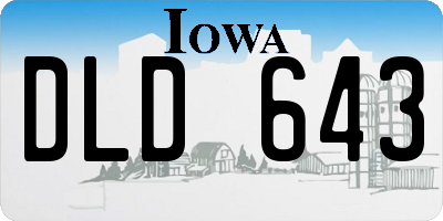 IA license plate DLD643