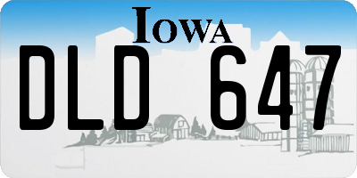 IA license plate DLD647