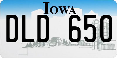 IA license plate DLD650